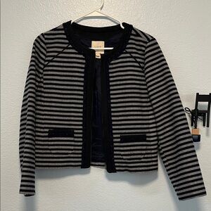 J. Crew Black and White Striped Blazer